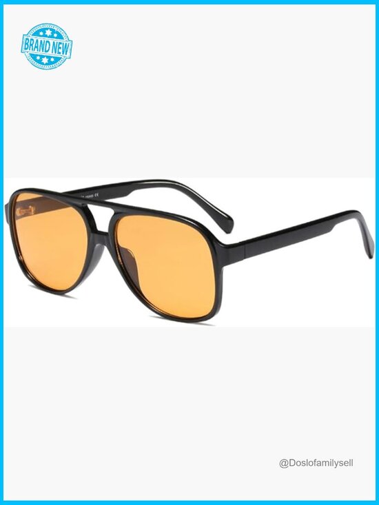 Vintage Retro Aviator Sunglasses Oversized Square Frame Trendy Classic main image 6